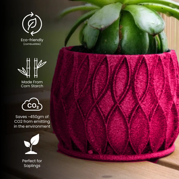 Modern Planter No Hole - 7 cm, Web Orange