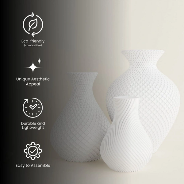 3 Vase Combo - White