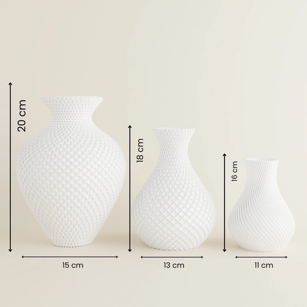 3 Vase Combo - White