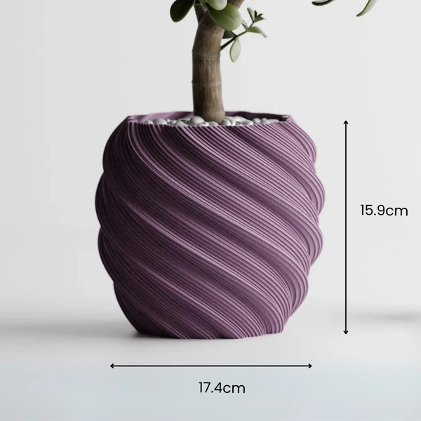 Divided Ribs Planter Pot - 15.9 cm, Electric Violet