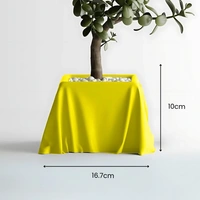 Silk Cloth Pot - 10 cm, Yellow