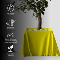 Silk Cloth Pot - 10 cm, Yellow