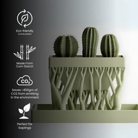 Organic Rectangular Planter - 10 cm, Green Pea