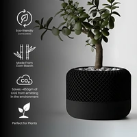 Modern Apple Home Pot - 08 cm, Black