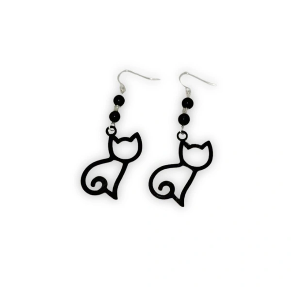 Kitten Earrings - Black