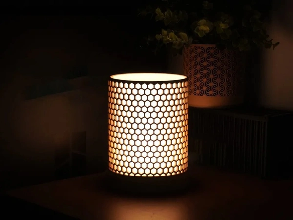 Hex Style Lamp - 8 cm, Chalky