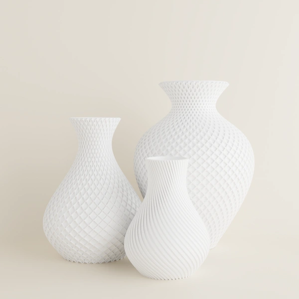 3 Vase Combo - White