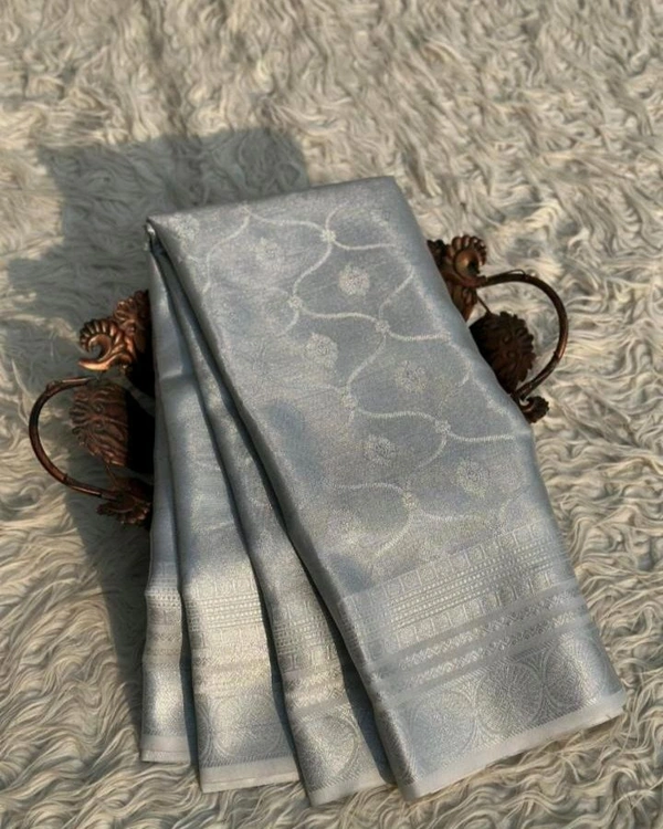 बनारसी तनछुई सारी - Silver, Free