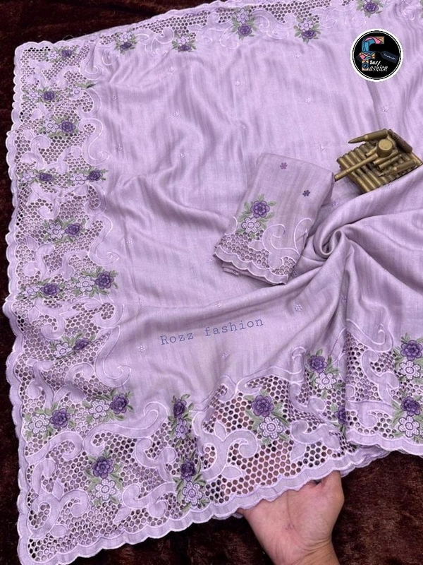 टुसार कोटन सारी | Tusar Cotton Saree - Maveu Lavender, Saree-5.5mtr
Blouse-1 mtr