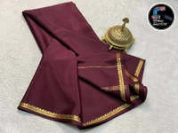 Viscose Silk Saree - Maroon, 120 GSM THICKNESS [Free Size]