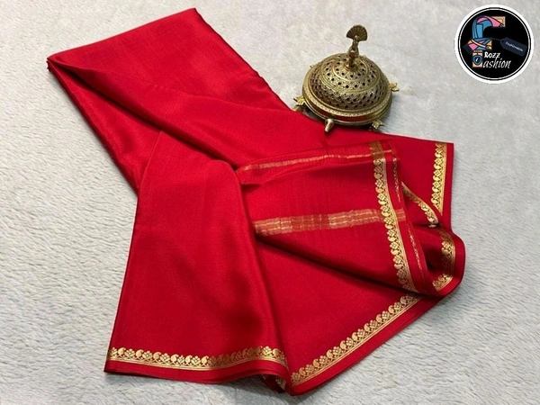 Viscose Silk Saree - Red, 120 GSM THICKNESS [Free Size]