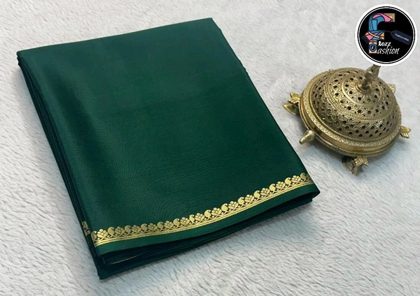 Viscose Silk Saree - Green, 120 GSM THICKNESS [Free Size]