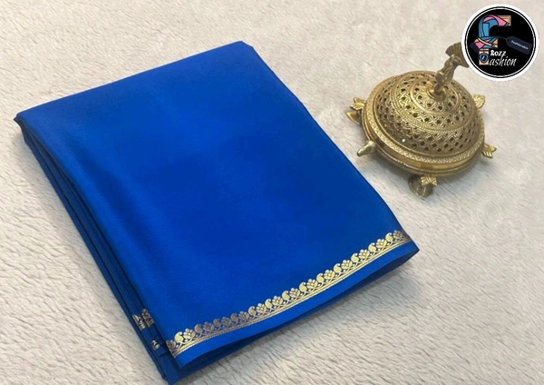 Viscose Silk Saree - Royal Blue, 120 GSM THICKNESS [Free Size]