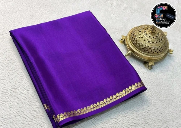 Viscose Silk Saree - Pigment Indigo, 120 GSM THICKNESS [Free Size]