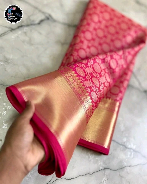 बनारसी तनछुई रेशमी साडी | Banarasi Pattu Saree - Crimson Red, Saree:5.50Mtr Blouse:0.90Mtr