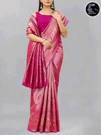 SOFT LITCHI SILK SAREE | मुलायम लीची रेशमी साड़ी  - Free(Saree:5.5Mtr-Blouse:0.8Mtr), Pinkish-red