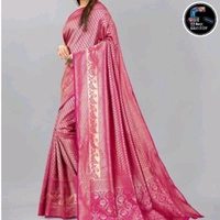 SOFT LITCHI SILK SAREE | मुलायम लीची रेशमी साड़ी  - Free(Saree:5.5Mtr-Blouse:0.8Mtr), Pinkish-red