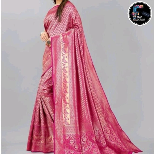 SOFT LITCHI SILK SAREE | मुलायम लीची रेशमी साड़ी  - Free(Saree:5.5Mtr-Blouse:0.8Mtr), Pinkish-red