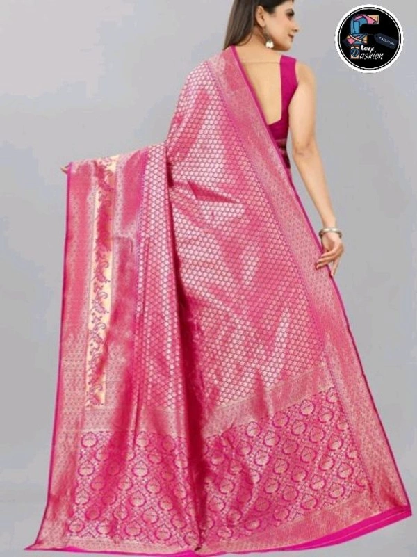 SOFT LITCHI SILK SAREE | मुलायम लीची रेशमी साड़ी  - Free(Saree:5.5Mtr-Blouse:0.8Mtr), Pinkish-red