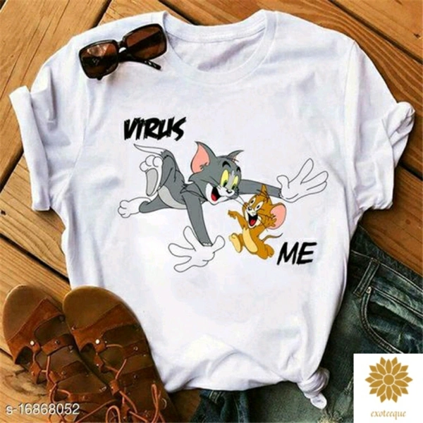 Tom And Jerry White Graphic T-shirt - XXL