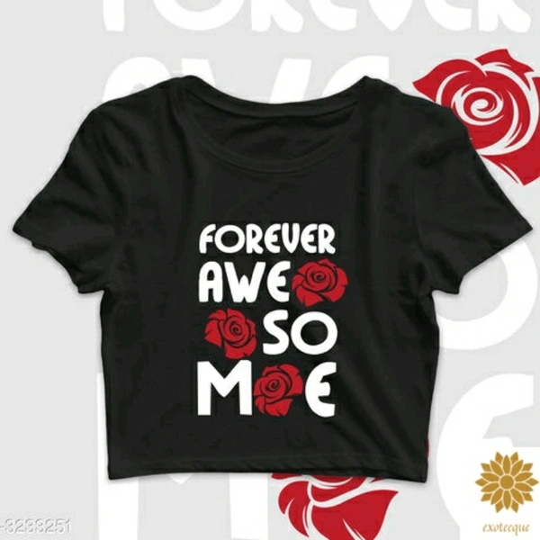Forever Awesome Black Crop T-shirt - XXL