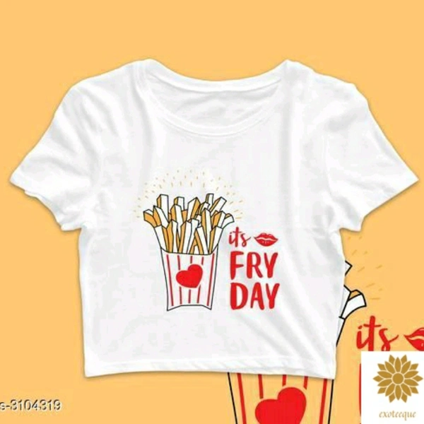 Fry Day White Crop Top - S