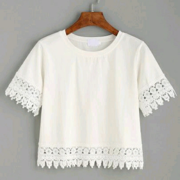 White Designer T-shirt For Women - XL