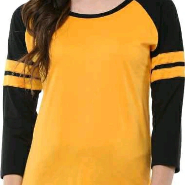 Mustard And Black Full Sleeve T-shirt - S