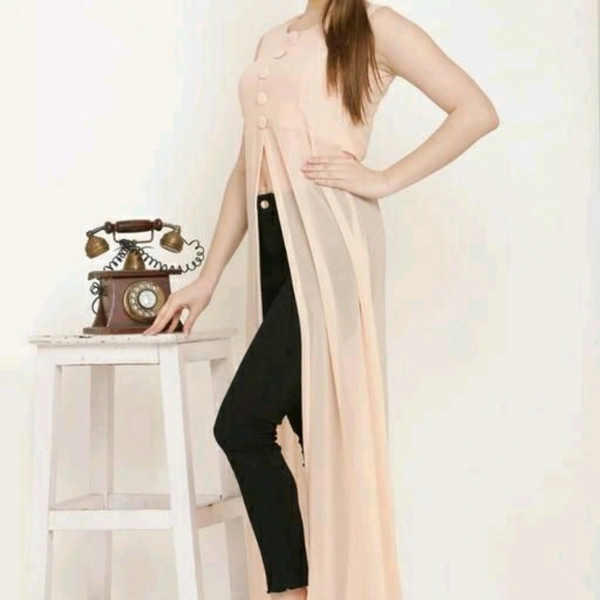 Off-white Georgette Midi Tops - XS