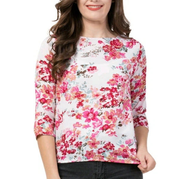 Floral Printed Top For Women - XXL