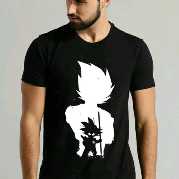 Dragon Ball Z Printed Cotton Black T-shirt For Men - XXL