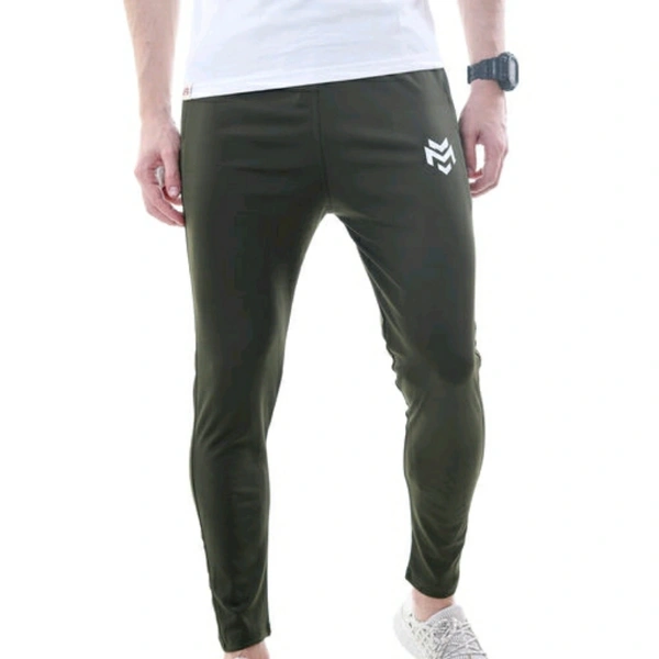 Olive Lycra Track Pants For Men - 30