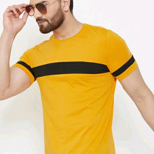 Yellow Striped T-shirt For Men - S
