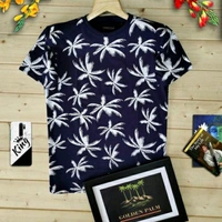Round Neck Printed T-shirt For Men - Grey, M