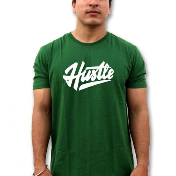 Hustle Printed Round Neck T-shirt For Men - M
