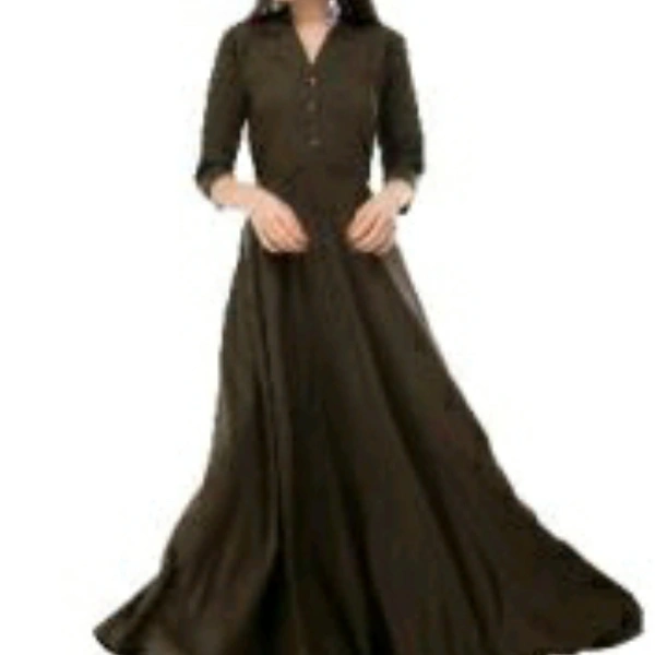 Solid Crepe Dress For Women - Solid Brown, 4822564, M