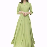 Solid Crepe Dress For Women - 4822563, Solid Olive, L