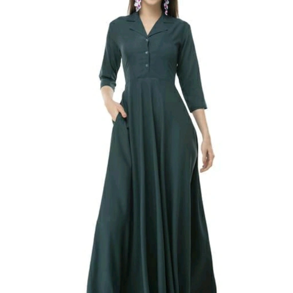 Solid Crepe Dress For Women - Solid Teal, 4822567, M