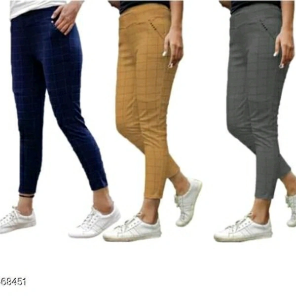 Fashionable Lycra Women's Jeggings (Pack Of 3) - 3468451, S