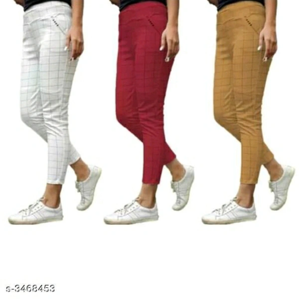 Fashionable Lycra Women's Jeggings (Pack Of 3) - S, 3468453