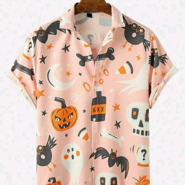 Premium Poly Cotton Printed Half Sleeve Shirt - 19034416 - S