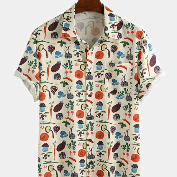 Premium Poly Cotton Printed Half Sleeve Shirt - 19047184 - M