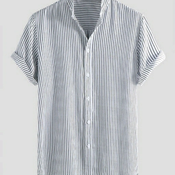 Premium Poly Cotton Printed Half Sleeve Shirt - 19047185 - M