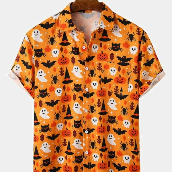 Premium Poly Cotton Printed Half Sleeve Shirt - 19047210  - S