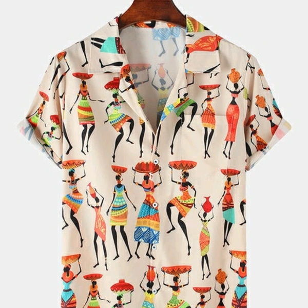 Premium Poly Cotton Printed Half Sleeve Shirt - 19047209 - XL