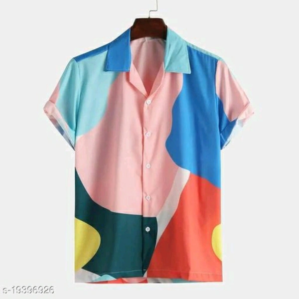 Abstract Pattern Print Half Sleeve Shirt - M