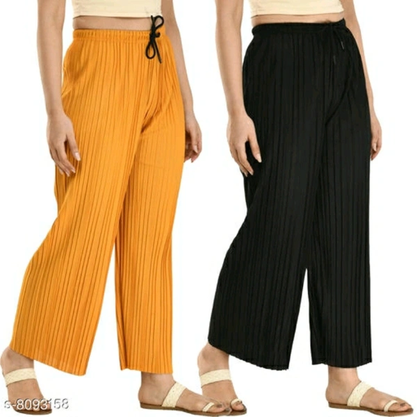 Yellow And Black Palazzos (Set Of 2) - 28
