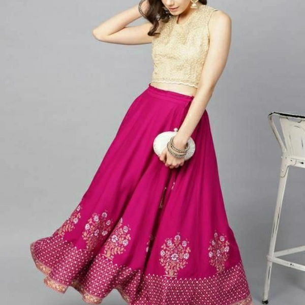Printed Western Skirts - Pink