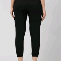 Black Cotton Cargo For Women - 34