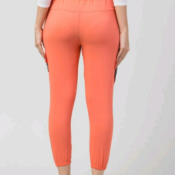 Orange Cotton Cargo For Women - 32